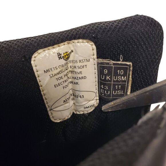 DR. MARTENS INDUSTRIAL Boots Mens Size 10 Black Leather Combat Lace Up Workwear main image 11
